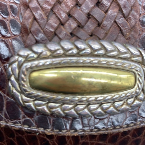 Brighton Brown Snakeskin Black Pebble Leather Shoulder Bag. BP1630A - Picture 9 of 11